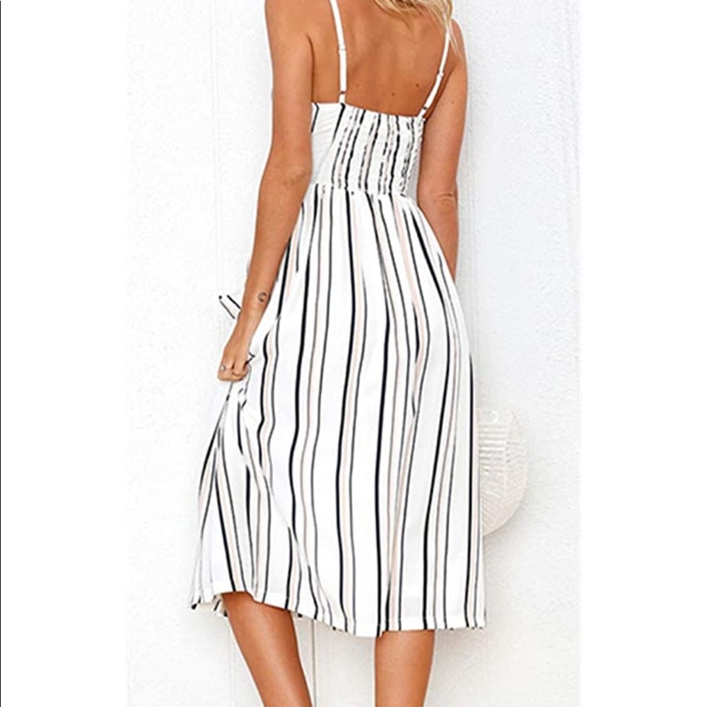 Midi length striped sundress